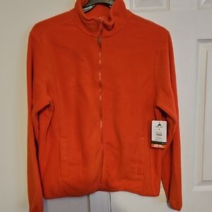 Ozark Trail Men's Lightweight Orange Fleece Jacket with pockets